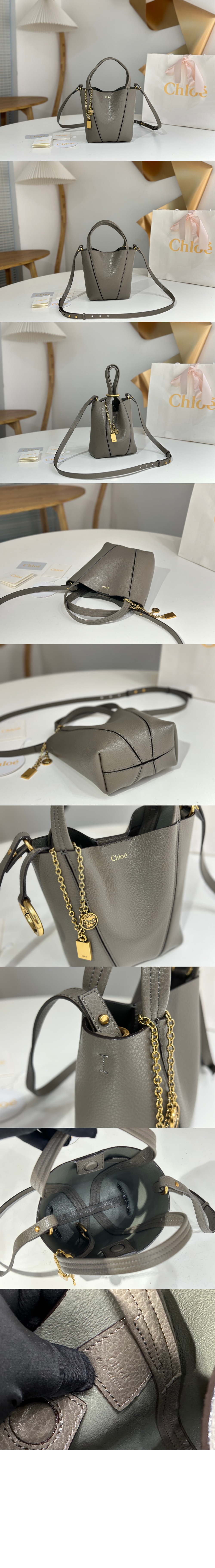 그레인드 가죽 스몰 Chloé Spin 토트백 SS812 > SPIN Tote Bag - SPIN 토트백