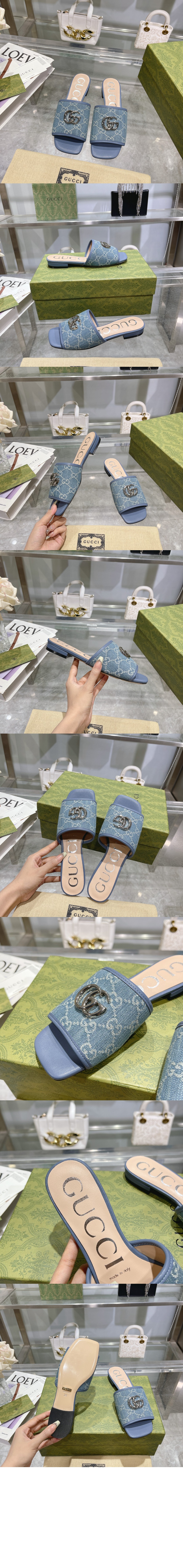 GG 데님 슬리퍼 647630 > Princetown - 프린스타운 슬리퍼