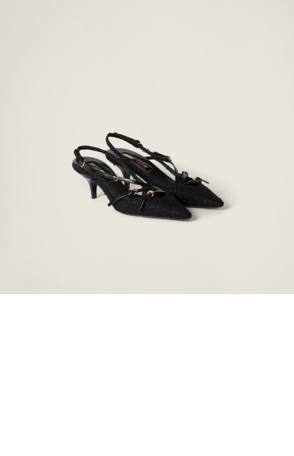 스트랩이 달린 패브릭 슬링백 5I013E > Pumps - 펌프스