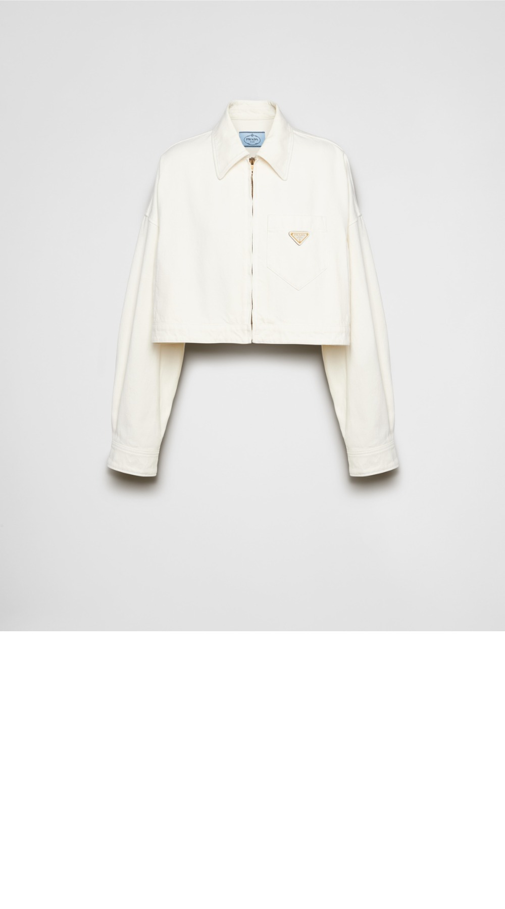 크롭 오가닉 데님 재킷 > 프라다