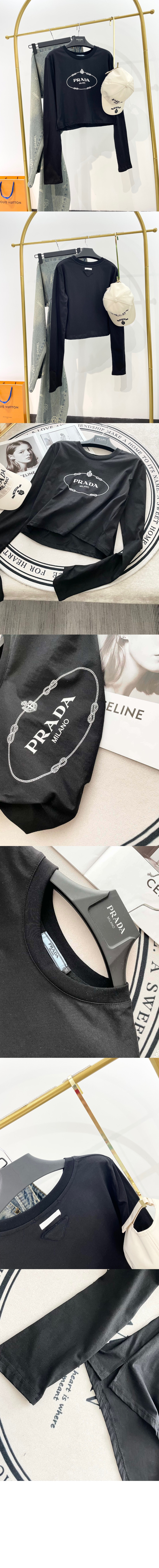 프린트 저지 티셔츠 > 프라다