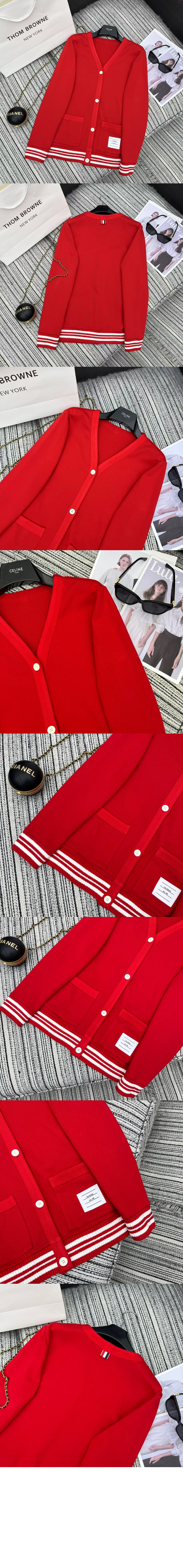 스트라이프 트리밍 가디건 > 톰브라운