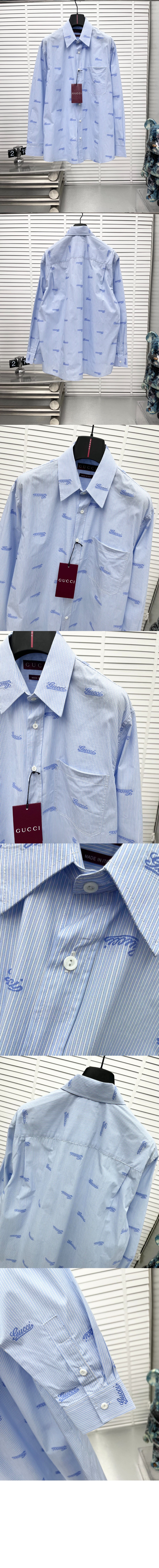 자수 스트라이프 코튼 셔츠 > Etc - 기타제품