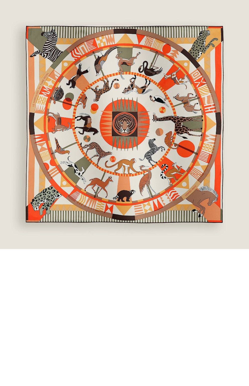 Le Carrousel du Tigre Royal 스카프 90 > 에르메스