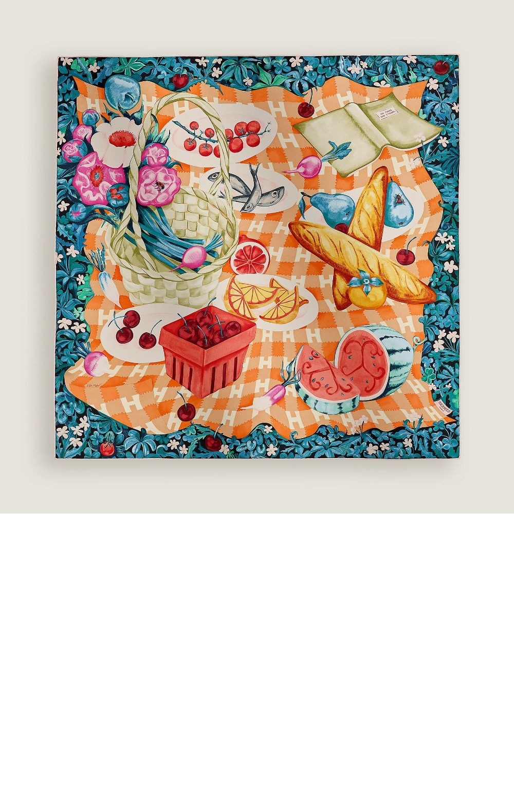 Un Carre sur l'Herbe 스카프 90 > 에르메스