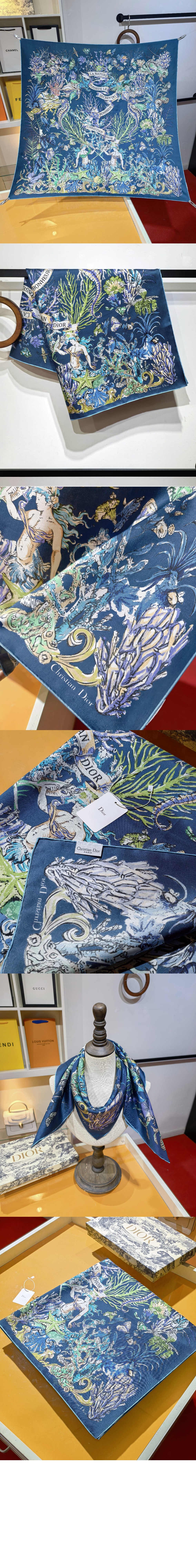 Cabinet de la Mer 90 스퀘어 스카프 51CAM > 디올