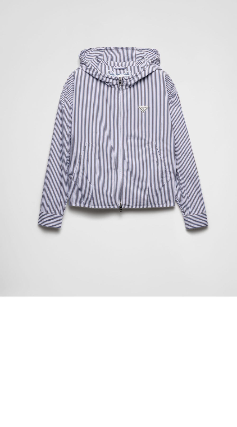 스트라이프 포플린 블루종 재킷 > 프라다