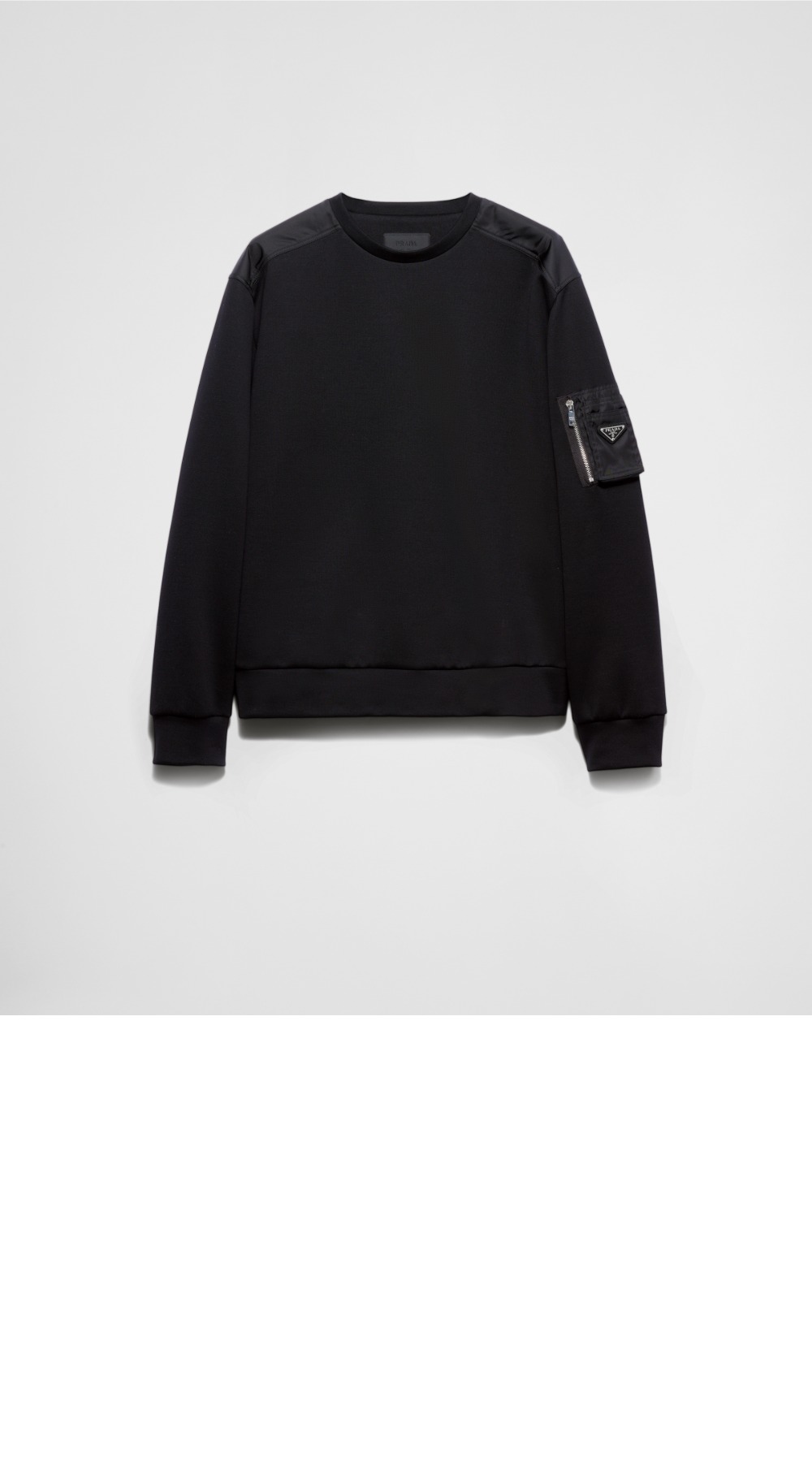 리나일론 디테일 코튼 스웨트셔츠 > 프라다