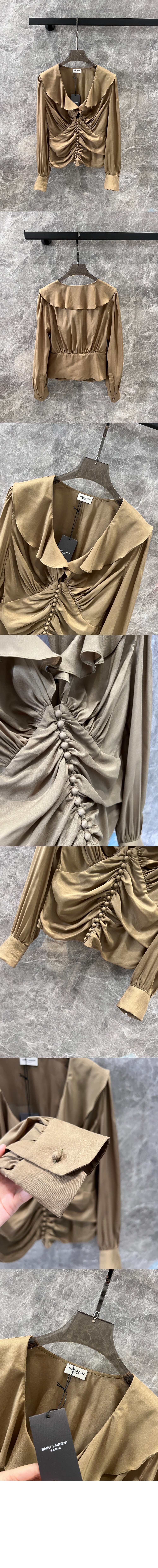 실크 크레이프 모슬린 소재의 블라우스 > 생로랑