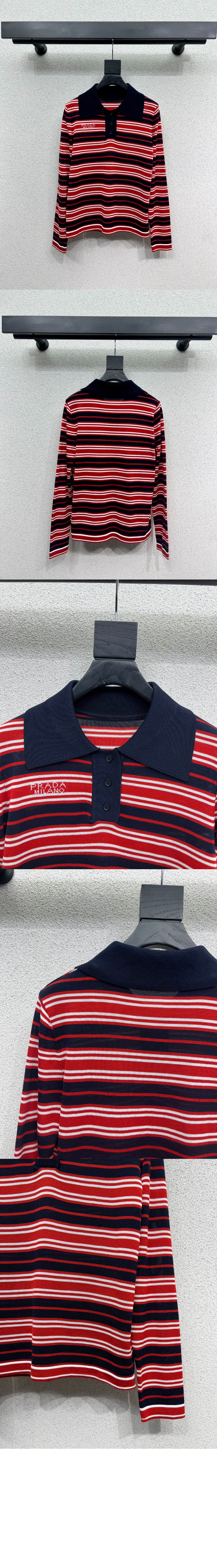 폴로 니트 톱 > 프라다