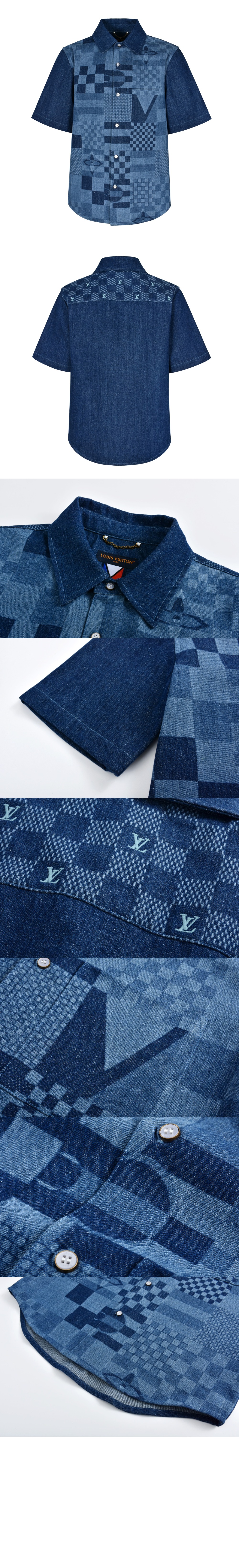 프린티드 쇼트 슬리브드 데님 셔츠 > Etc - 기타제품