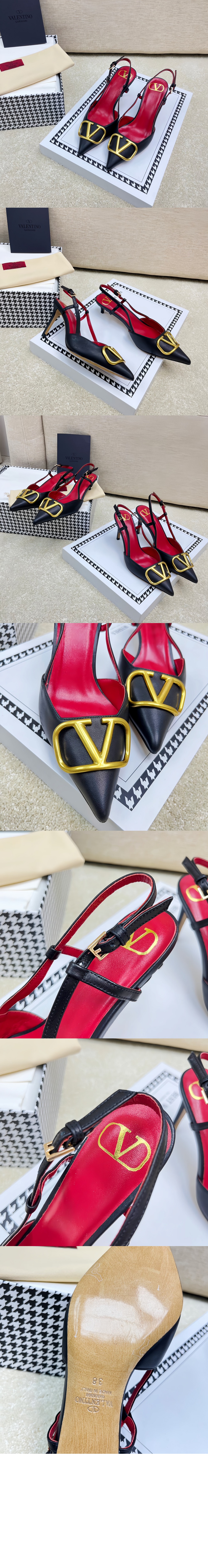 브이로고 시그니처 송아지 가죽 슬링백 펌프스 4W2S0R > Vlogo - 브이로고