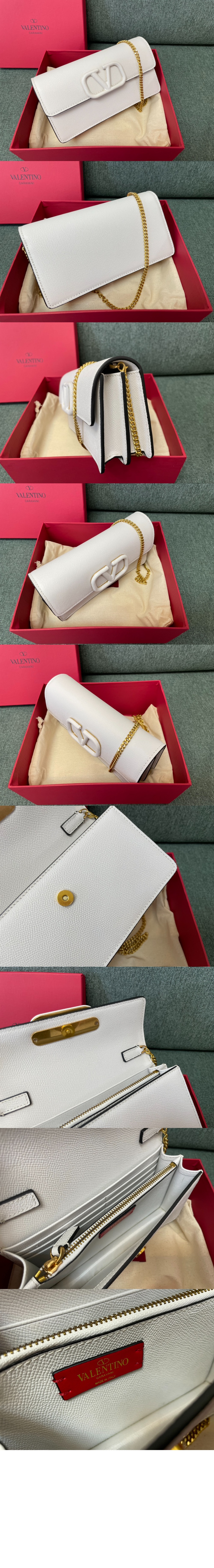 VLogo 시그니처 메탈릭 그레인 카프스킨 체인 지갑 > VLogo Signature - 브이로고 시그니처