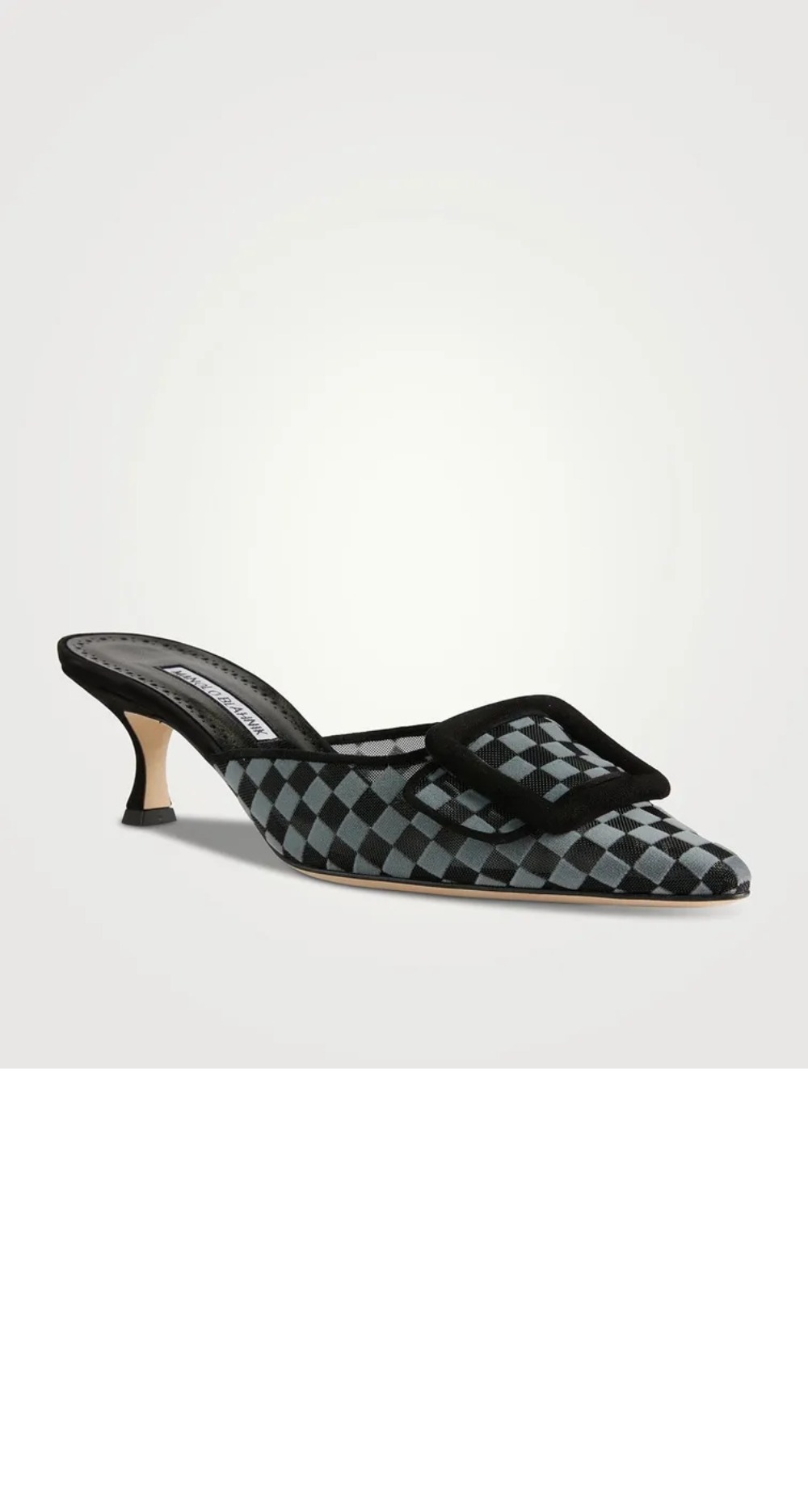 체크무늬 메시 뮬 > Pumps - 펌프스