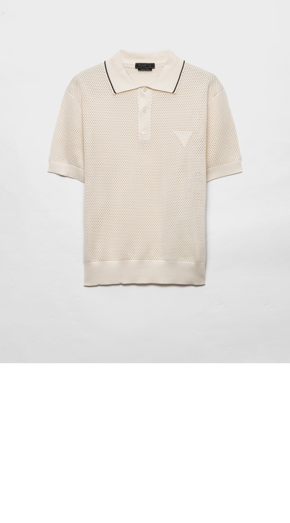 실크 앤 코튼 폴로 셔츠 > 프라다