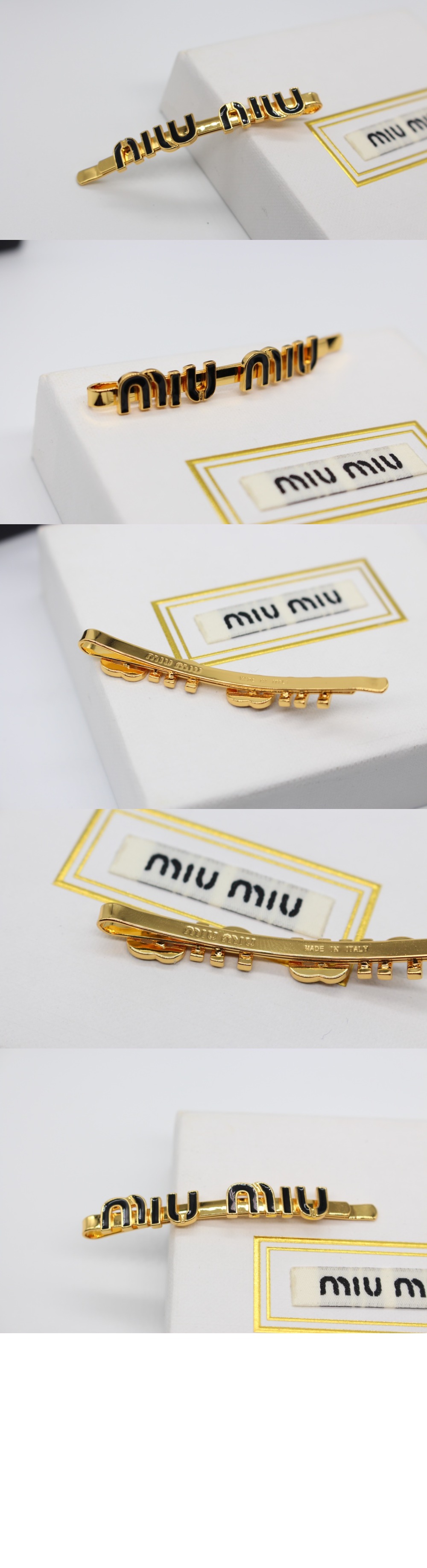 에나멜 메탈 헤어 클립 5IF146 > 미우미우