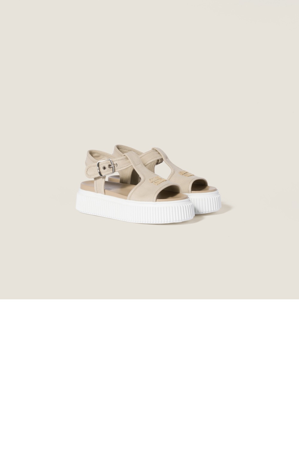 데님 플랫폼 샌들 5X402E > Sandal Slippers - 샌들 슬리퍼