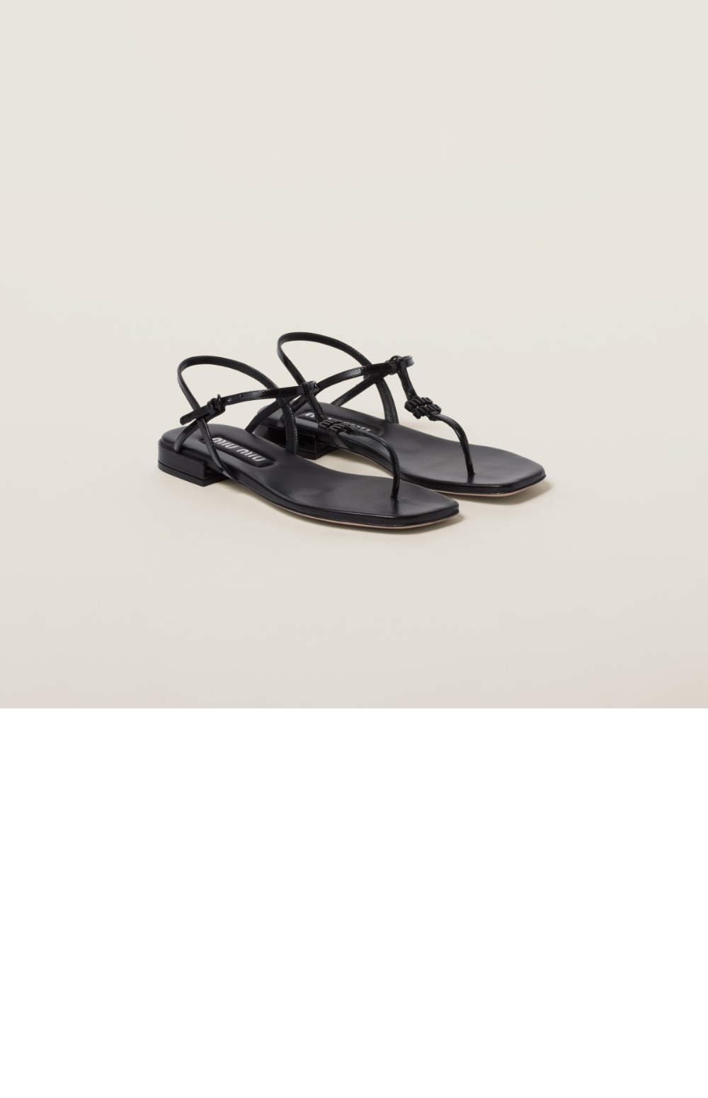 페이턴트 레더 헤링본 샌들 5Y895D > Sandal Slippers - 샌들 슬리퍼