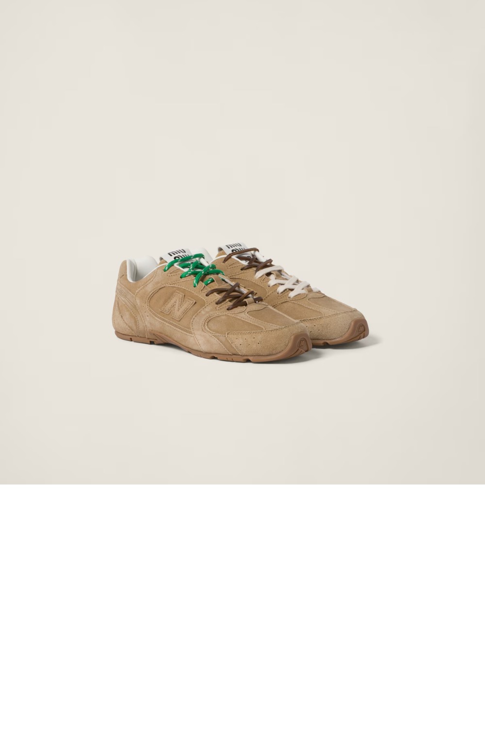 뉴발란스 X 미우미우 스웨이드 및 메쉬 스니커즈 5E165E > Sneakers - 스니커즈