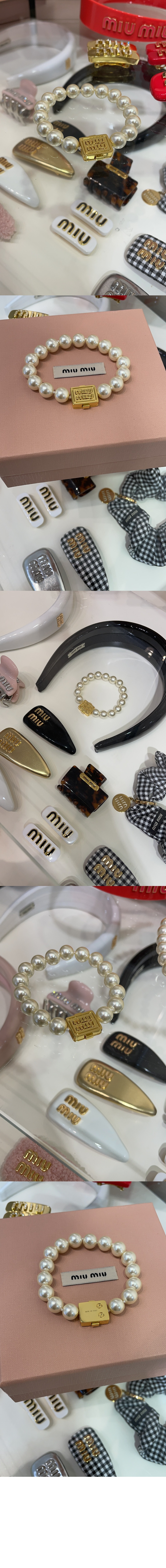메탈 및 진주 팔찌 5IB614 > 미우미우