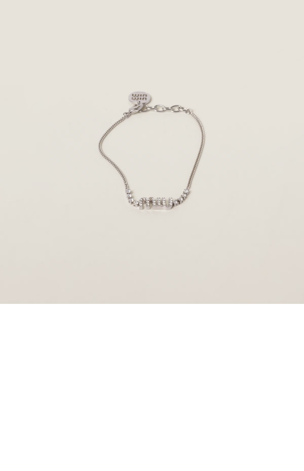 크리스털 장식 메탈 브레이슬릿 5IB454 > 미우미우