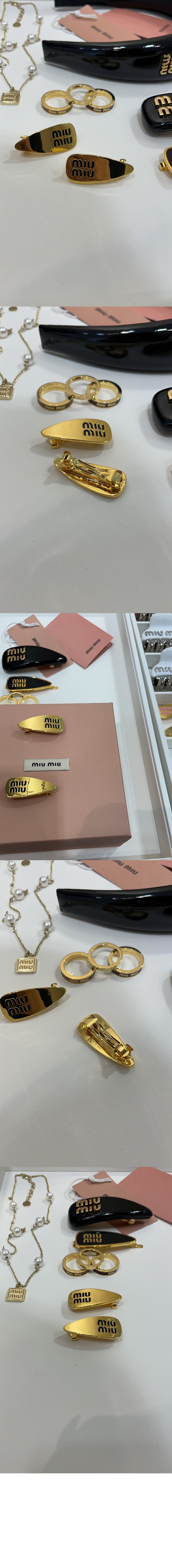에나멜 메탈 헤어 클립 5IF171 > 미우미우