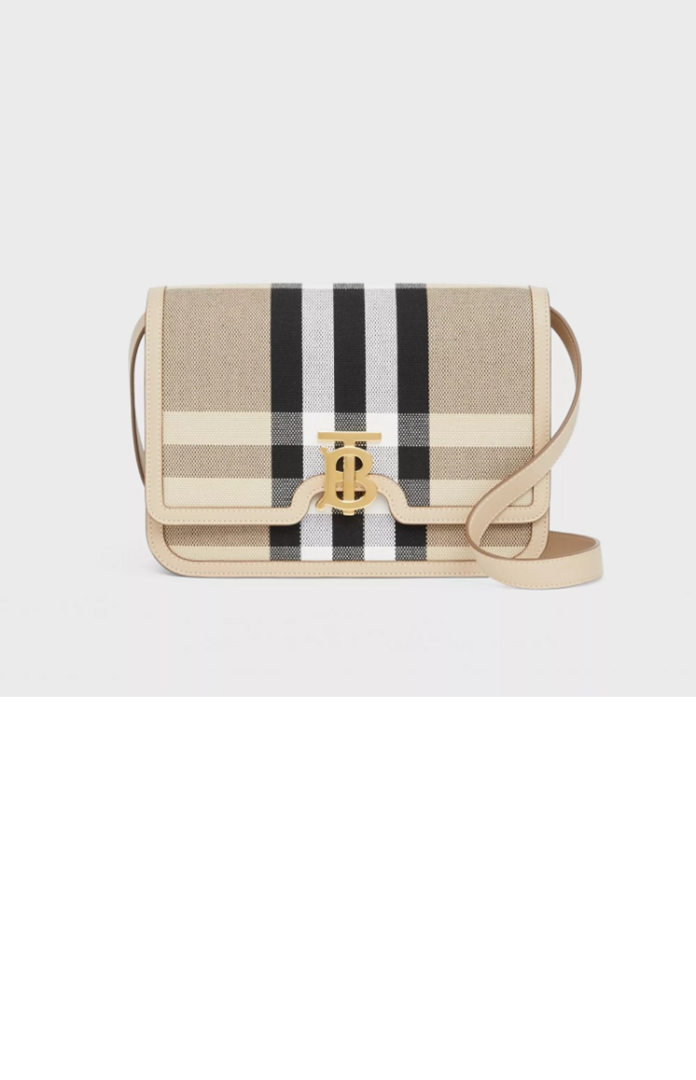 미디엄 체크 캔버스 레더 숄더백 90235651 > TB Bag - TB 백