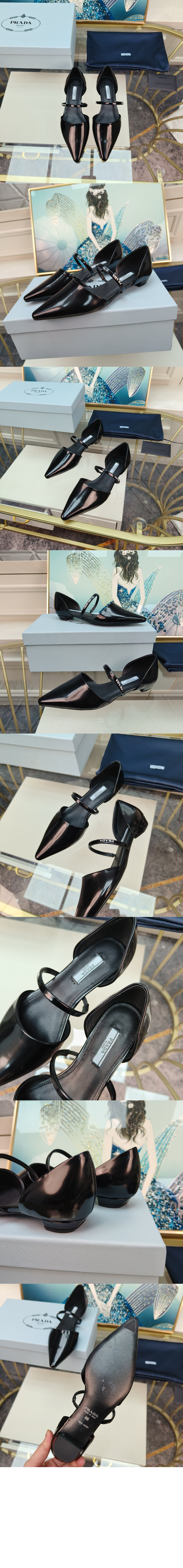 로고 스트랩 레더 플랫 슈즈 1F519M > Etc - 기타제품