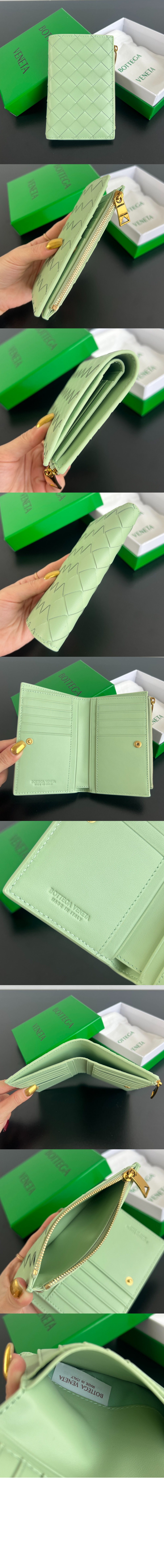 인트레치아토 미디엄 지퍼 지퍼 바이폴드 지갑 749940 > Intrecciato Card Case - 인트레치아토 카드지갑