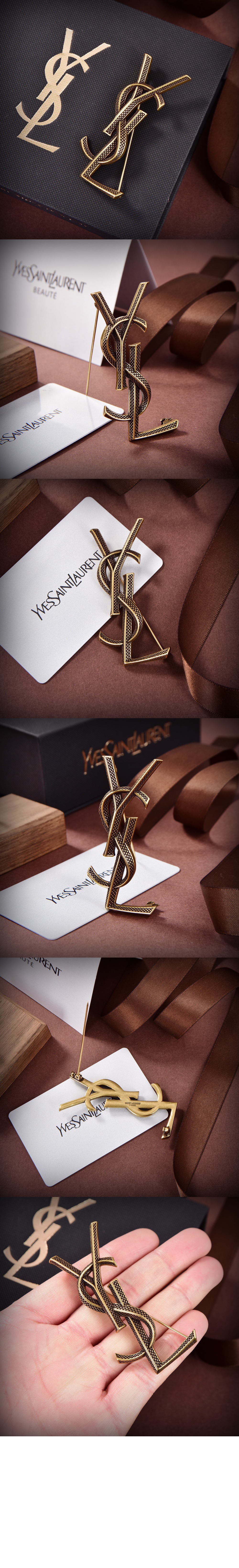 메탈 소재의 CASSANDRE 스네이크 브로치 700582 > 생로랑