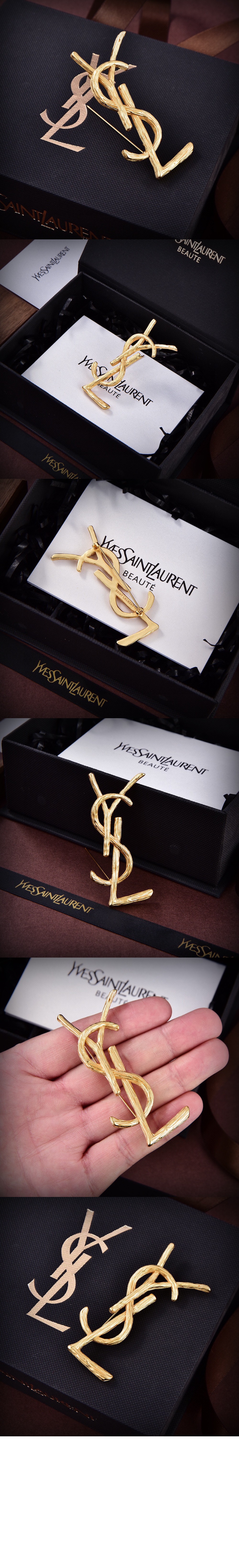 메탈 소재의 CASSANDRE 브로치 748486 > 생로랑