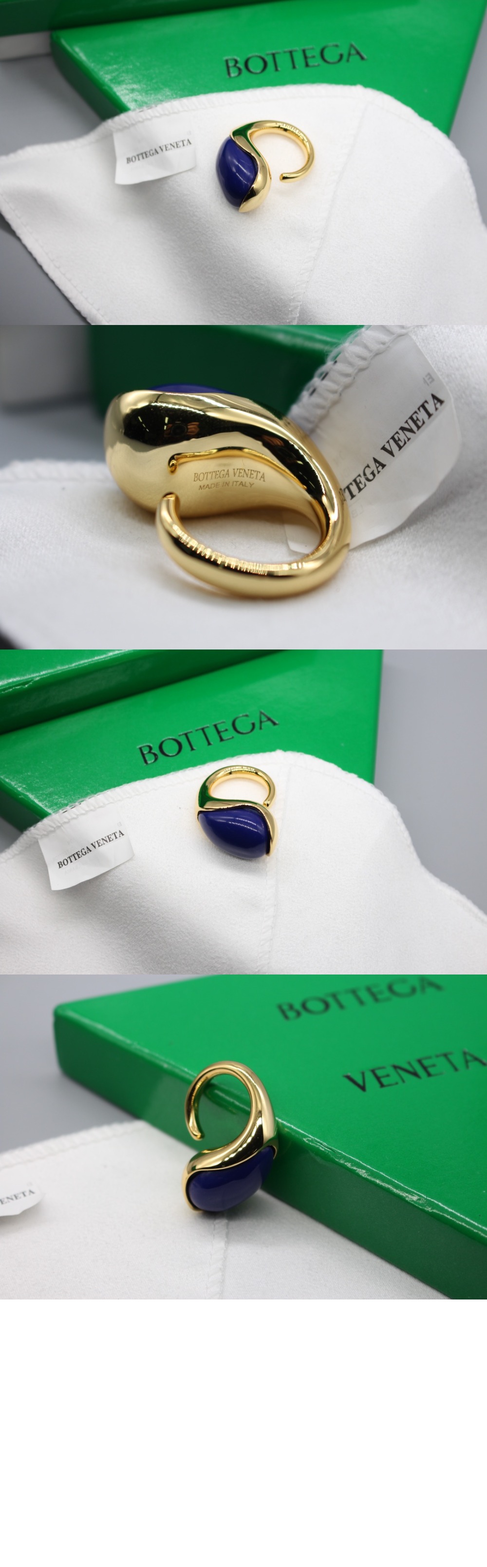 라피스 스톤 디테일의 드롭 링 775219 > 보테가베네타