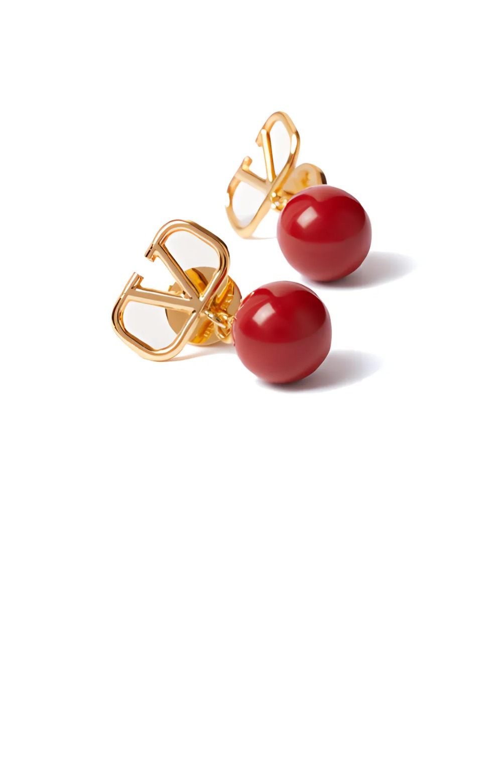 가라바니 V로고 진주 드롭 이어링 > 발렌티노