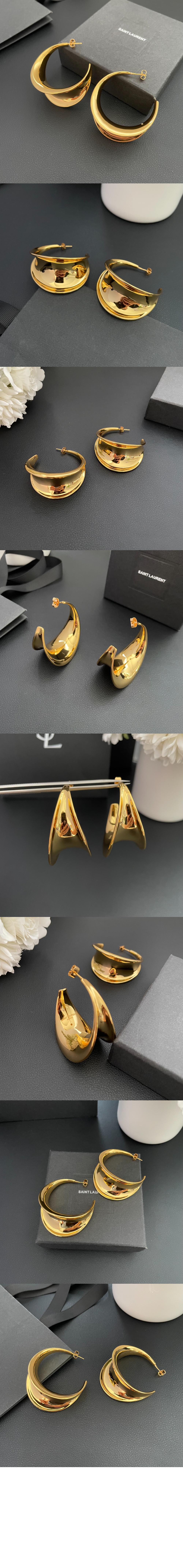 메탈 소재의 후프 이어링 787943 > 생로랑
