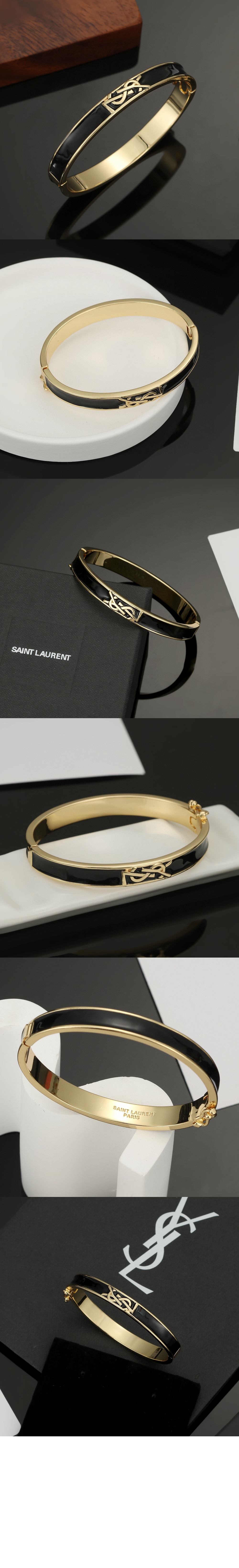 파이톤 및 메탈 소재의 cassandre 브레이슬릿 711615 > 생로랑