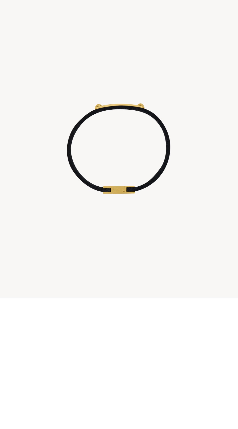 스무드 가죽과 메탈 소재의 생 로랑 id 플레이트 브레이슬릿 506148 > 생로랑