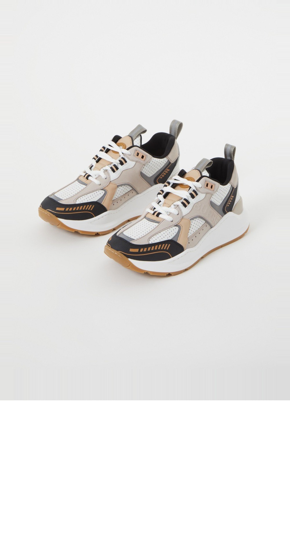 로고 엠보싱 레더 나일론 스니커즈 80657371 > Sneakers - 스니커즈