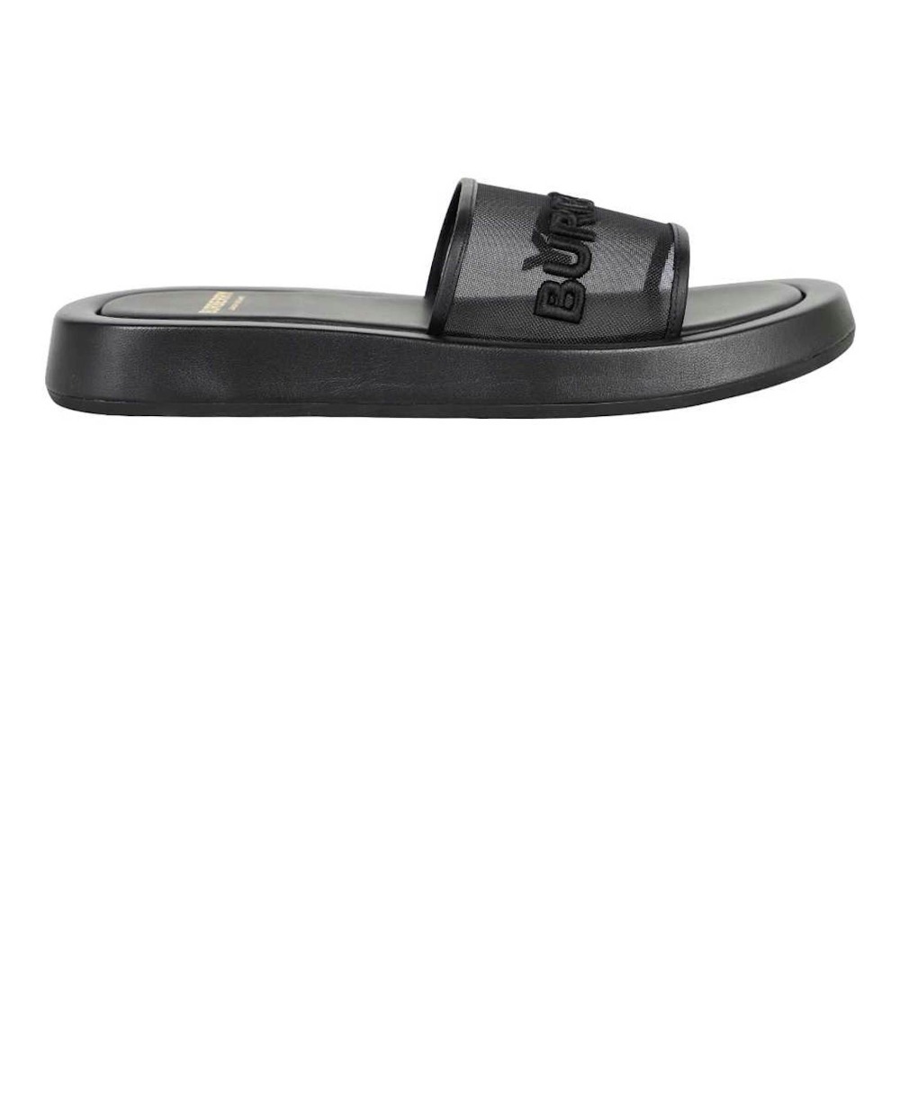 엠브로이드 로고 메쉬 앤 래더 슬라이드 80392501 > Sandal Slippers - 샌들 슬리퍼