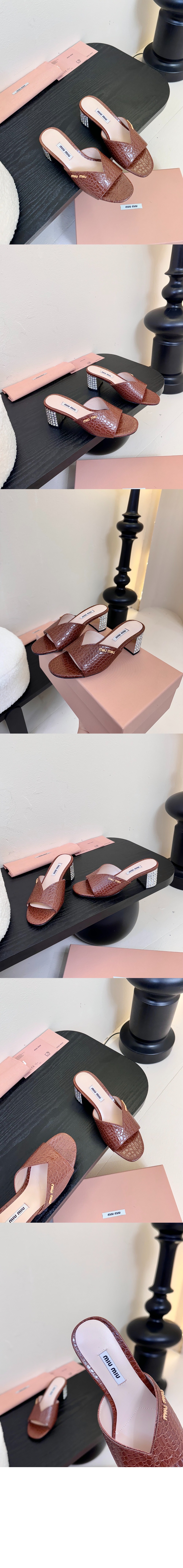 악어 무늬 가죽 샌들 5XX477 > Pumps - 펌프스