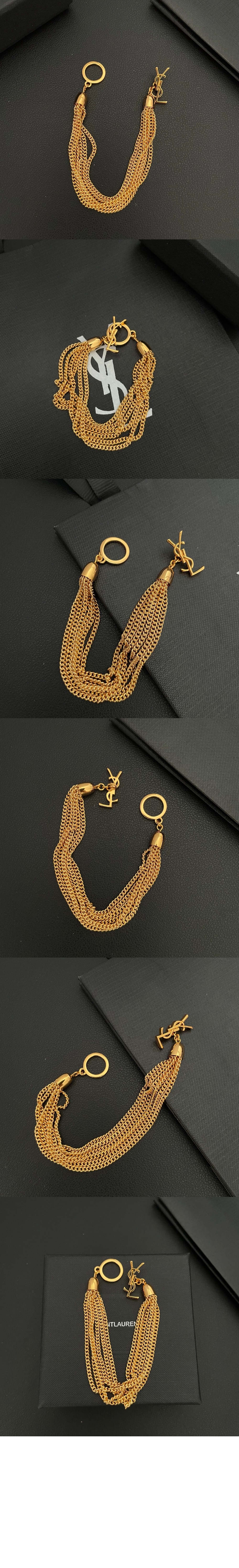 메탈 소재의 CASSANDRE 체인 브레이슬릿 823404 > 생로랑