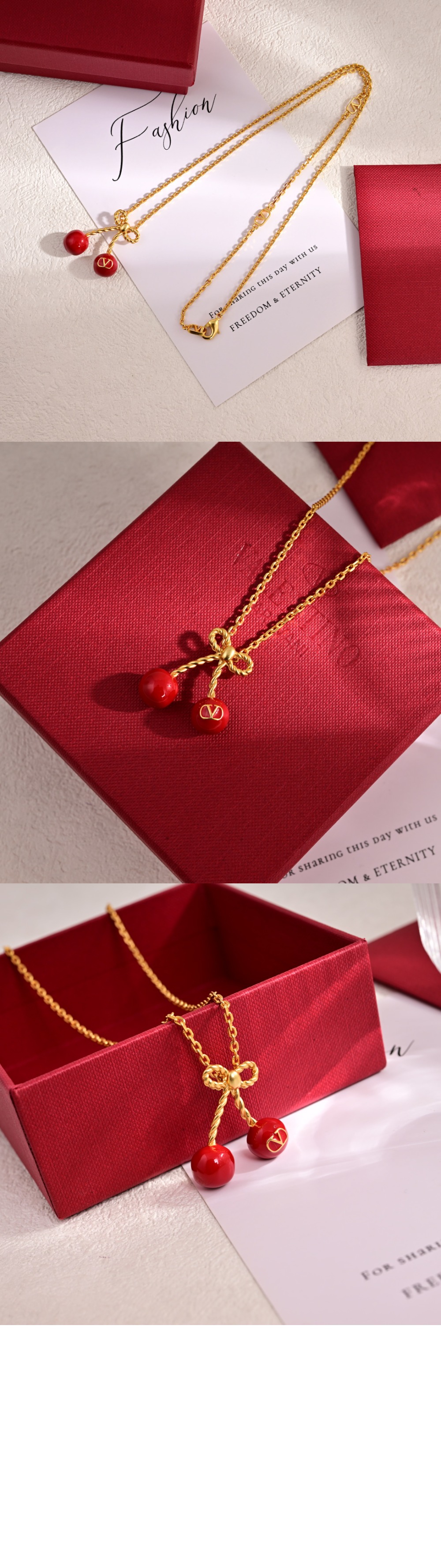 체리픽 메탈 & 에나멜 네크리스 6W0J0Z > 발렌티노