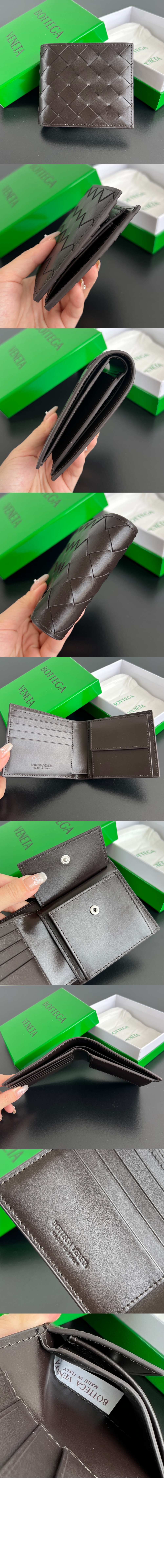 동전 지갑을 갖춘 인트레치아토 폴더형 지갑 605722 > Intrecciato Card Case - 인트레치아토 카드지갑