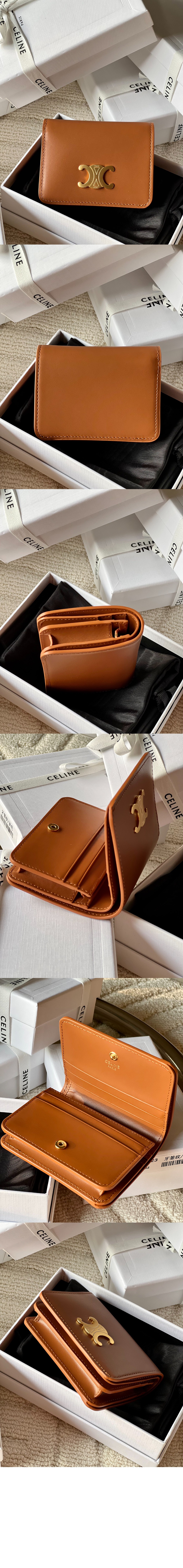 트리옹프 컴팩트 지갑 샤이니 카프스킨 10K623 > Triomphe Coin Purse - 트리옹프 동전 지갑