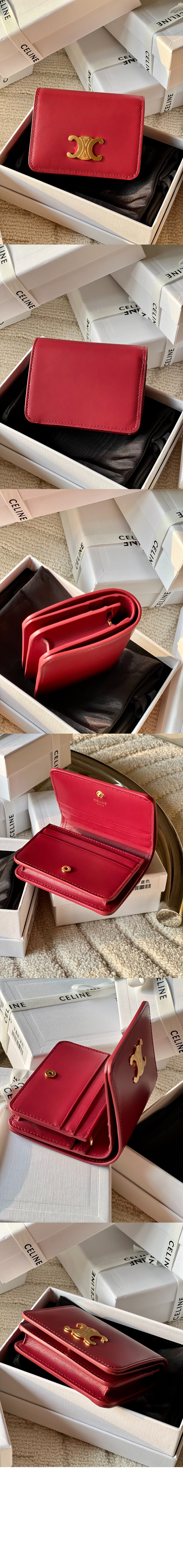 트리옹프 컴팩트 지갑 샤이니 카프스킨 10K623 > Triomphe Coin Purse - 트리옹프 동전 지갑