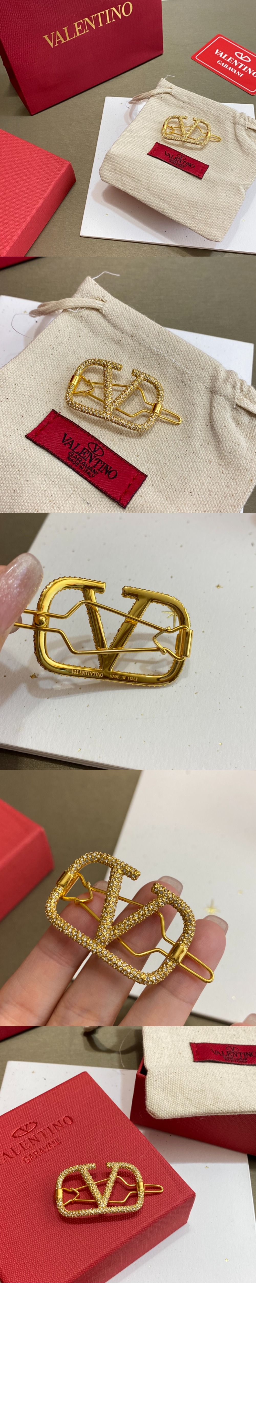 금속 헤어 클립 > 발렌티노