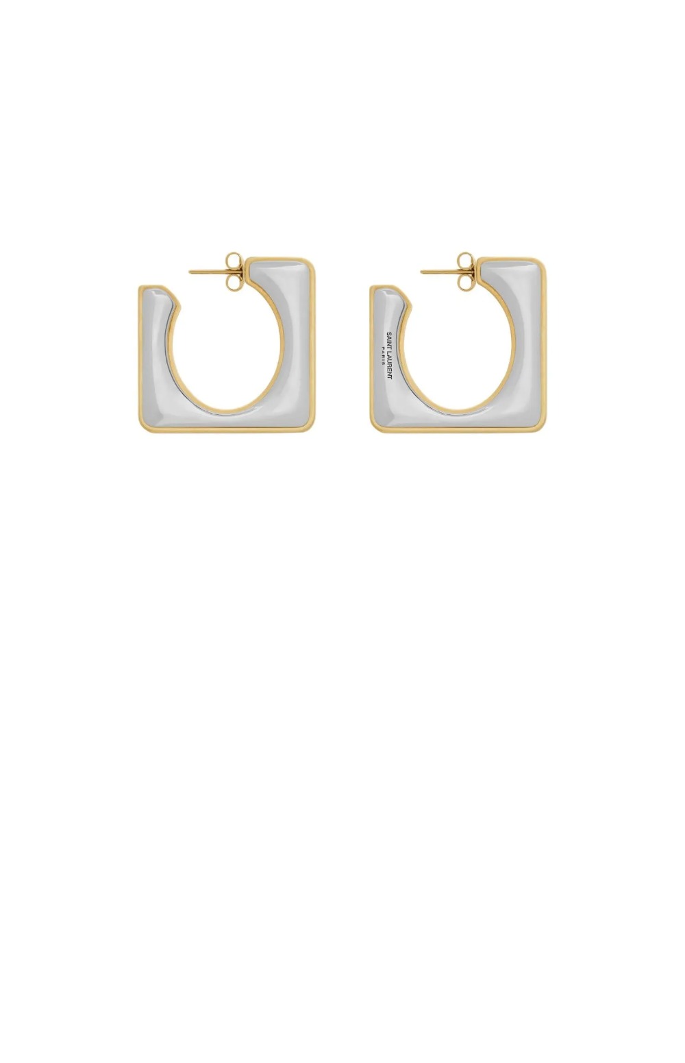 메탈 소재의 스플릿 스퀘어 후프 이어링 788138 > 생로랑