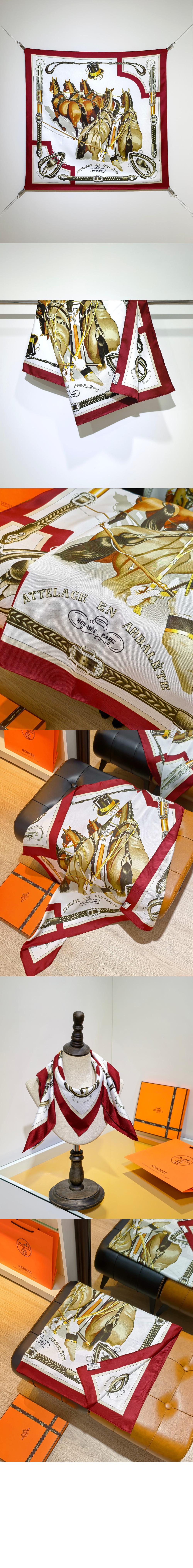 Attelage en Arbalete 포에버 스카프 90 > 에르메스