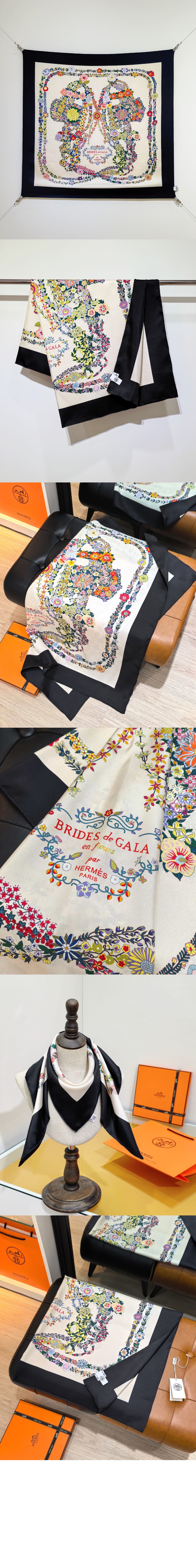 Brides de Gala en Fleurs 스카프 90 > 에르메스