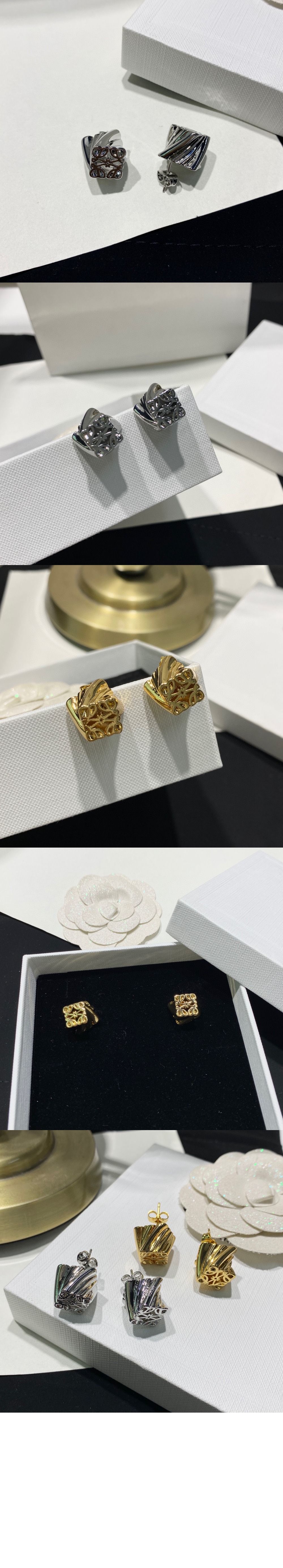 트위스트 애너그램 스터드 이어링 > 로에베