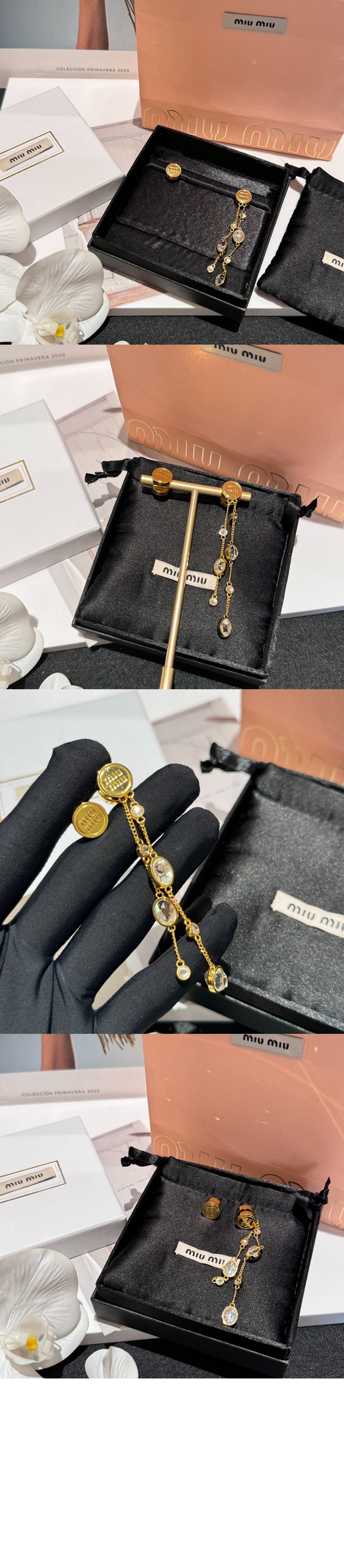 비대칭 금속 귀걸이 5IO128 > 미우미우